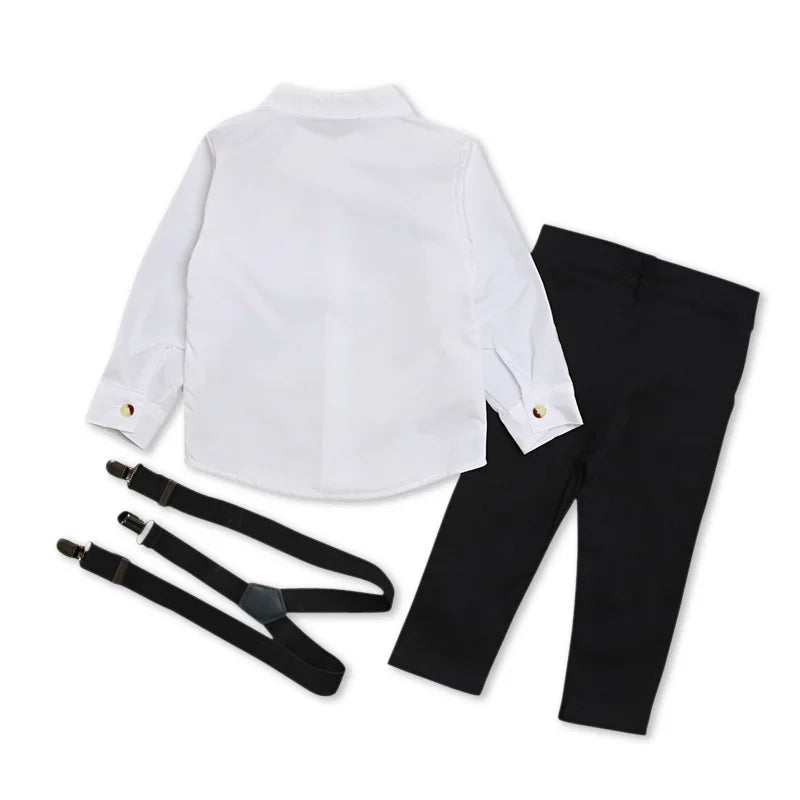 3 Piece Set - Jeans, White Button Down, and Suspenders