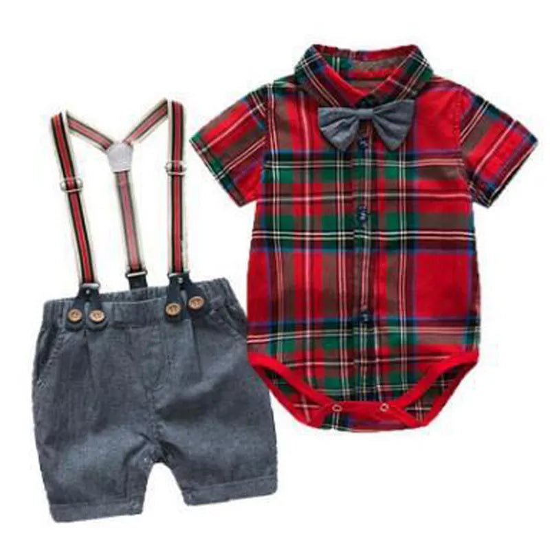 Classic Toddler Boys' Suspenders Shorts Set