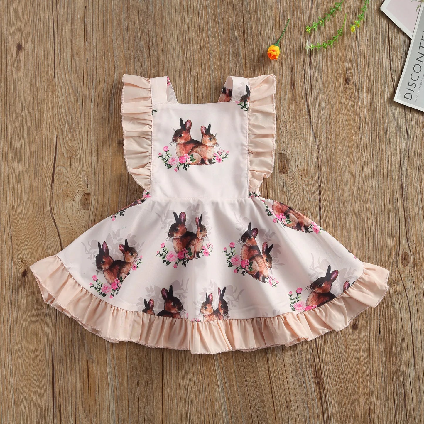 Rabbit Floral Print Romper