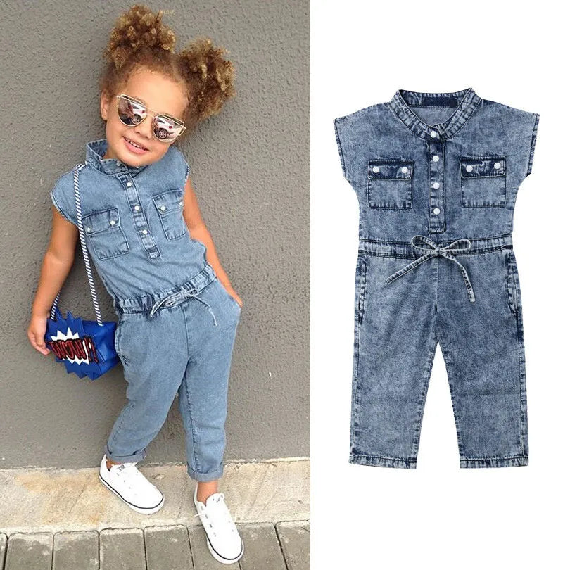 Short Sleeve Denim Romper