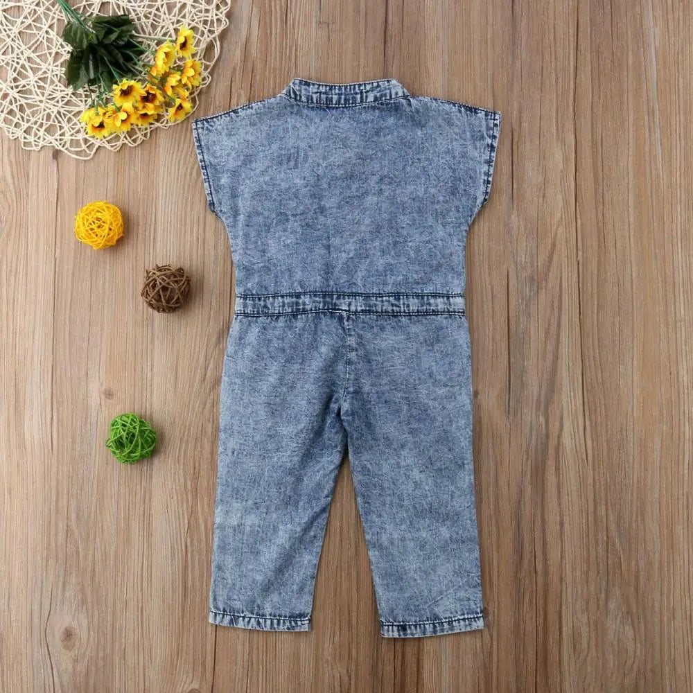 Short Sleeve Denim Romper