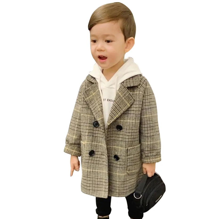 Boys Long Button Down Jacket