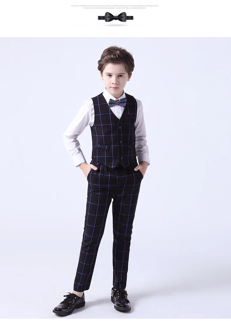 Subtle Fashion Pinstripe 4 Piece Boys Suit