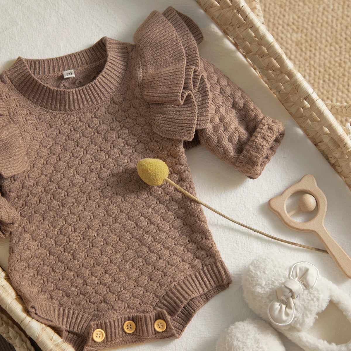 Fill Sleeve Baby Sweater Romper