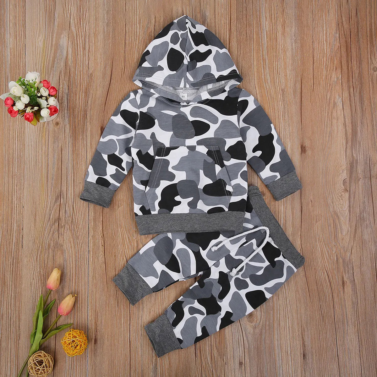 Black and White Camo Sweatsuit