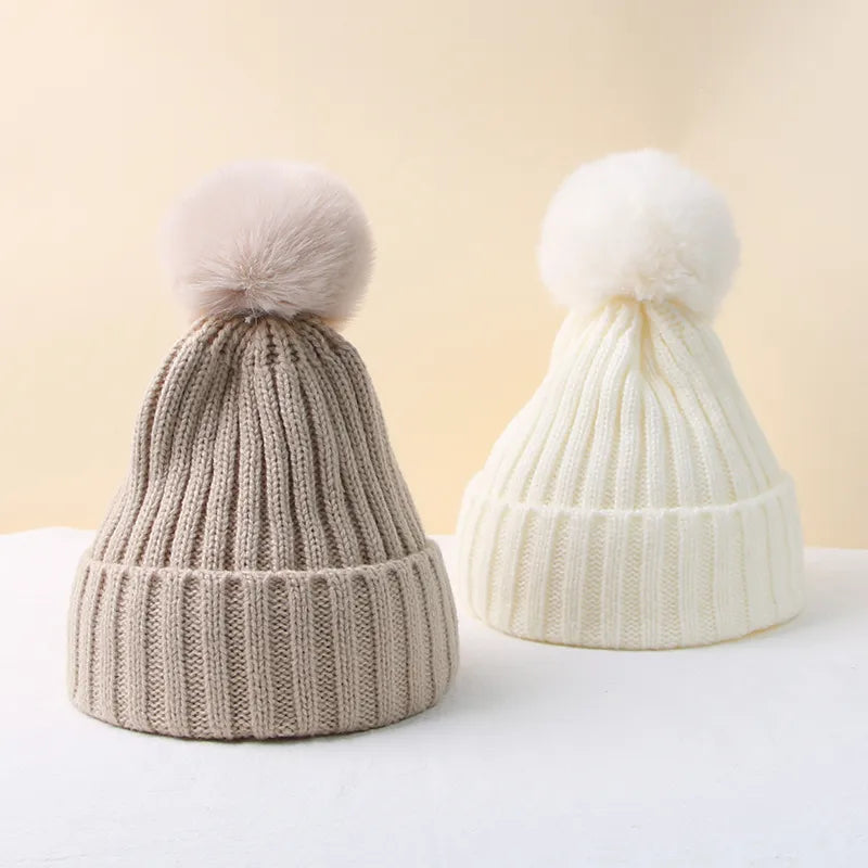 Winter Warm Big Pompom Knitted Hat