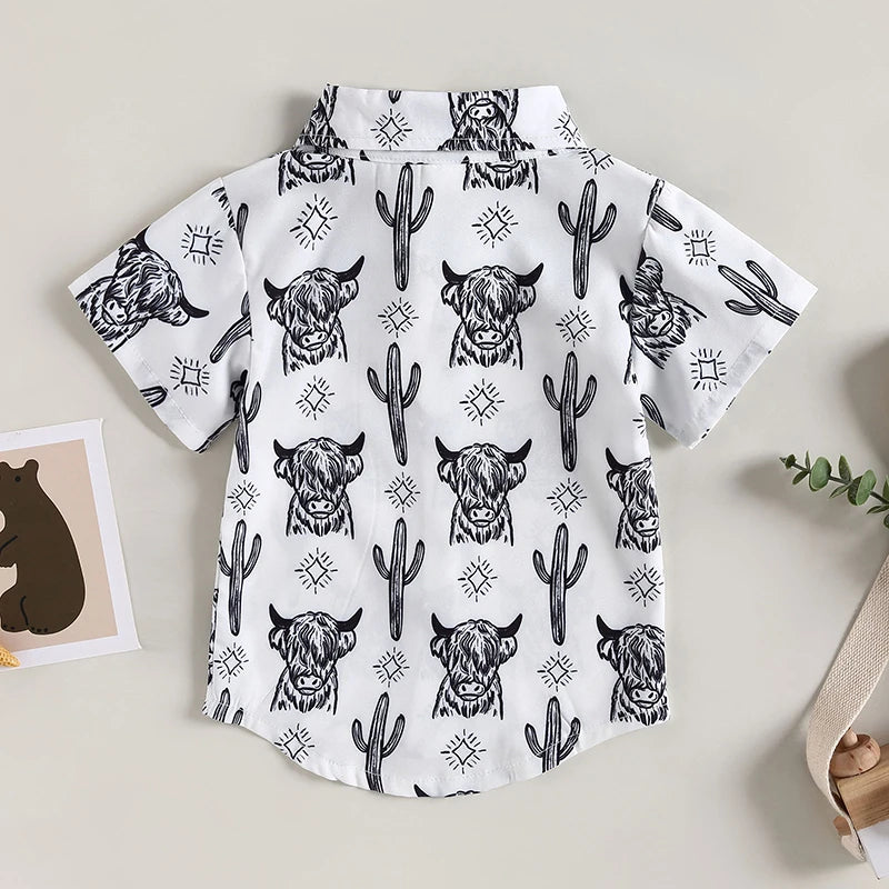 Modern Western Calico Button Down