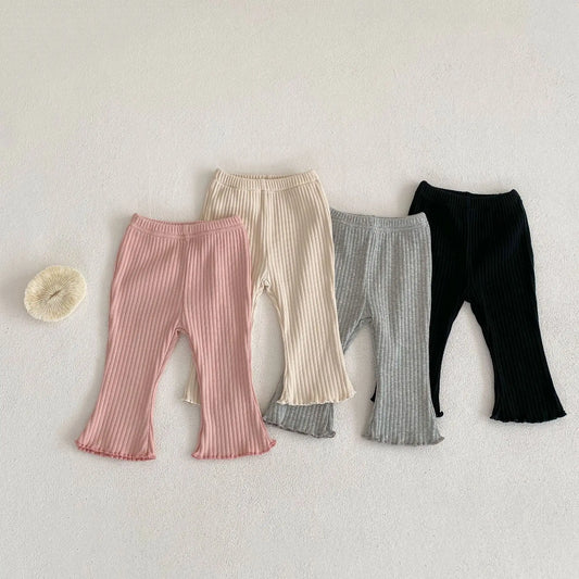 Girls Cotton Stretch Flare Pants