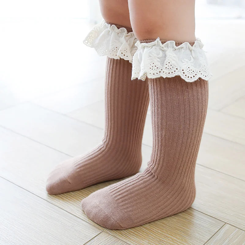 Ruffle Knee High Sock 0-3