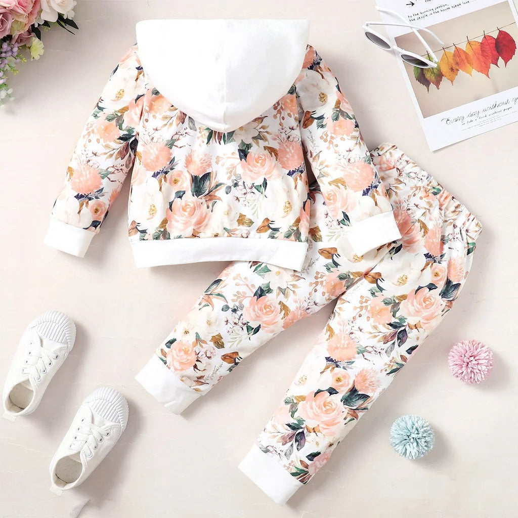 Girls Floral Casual Outfit Set