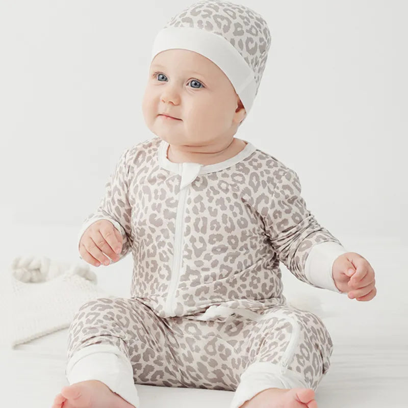 Bamboo Fiber Baby Zippered Onesie