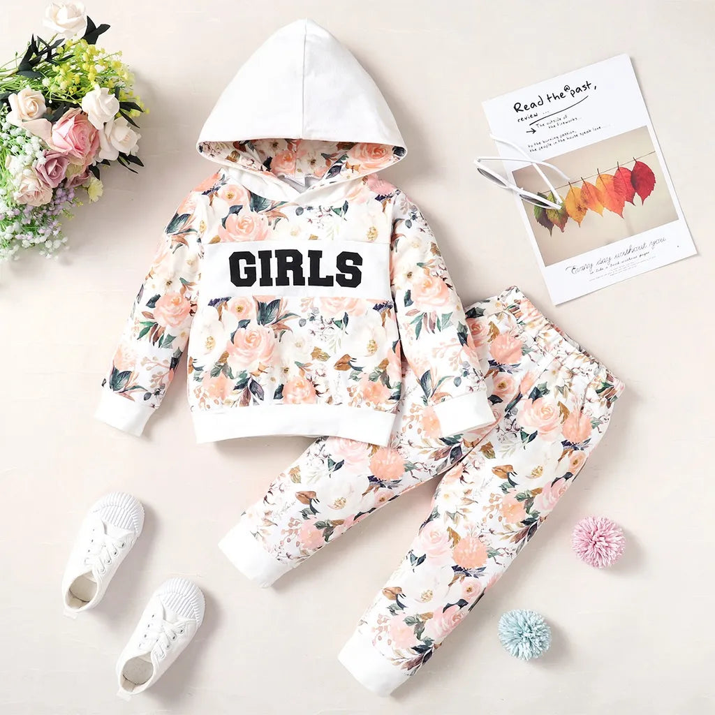 Girls Floral Casual Outfit Set