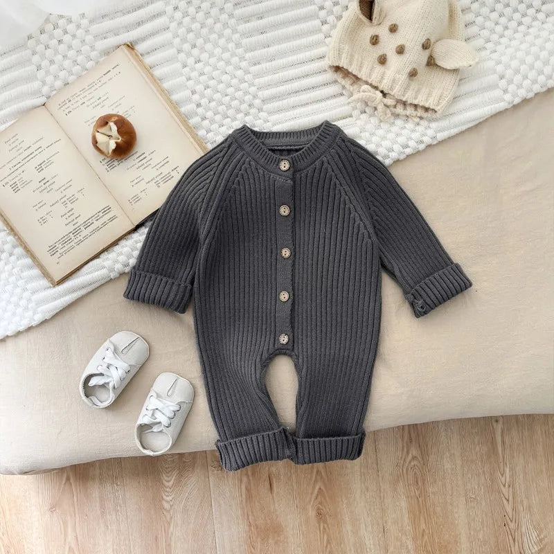 Knit Button Baby Romper