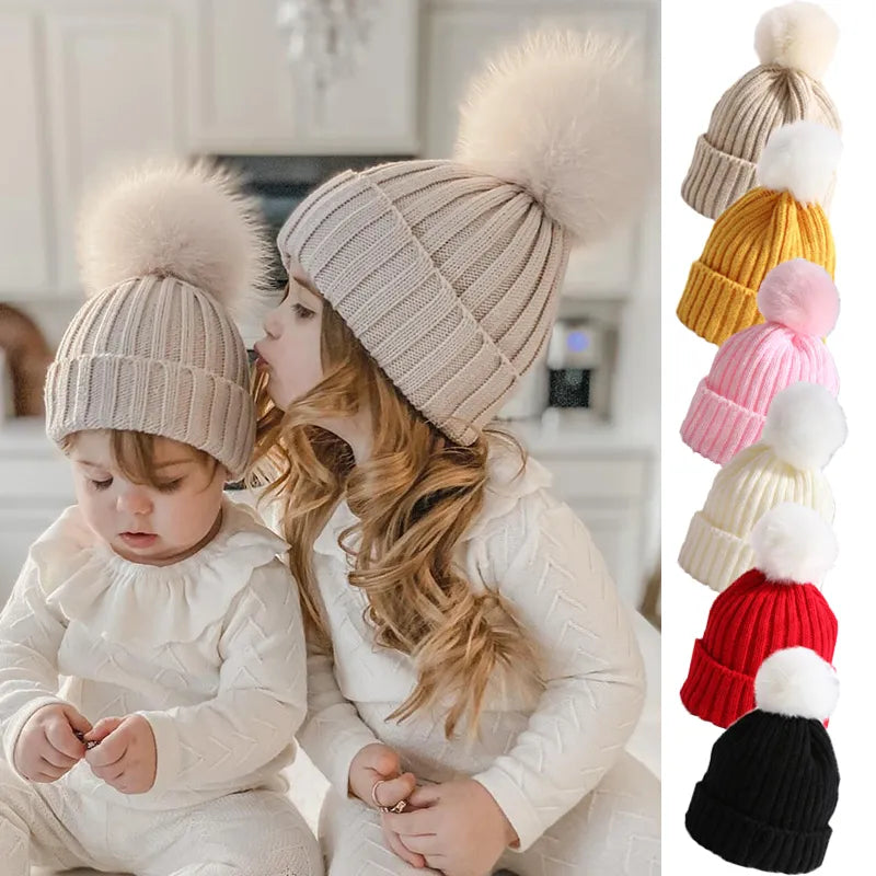 Winter Warm Big Pompom Knitted Hat