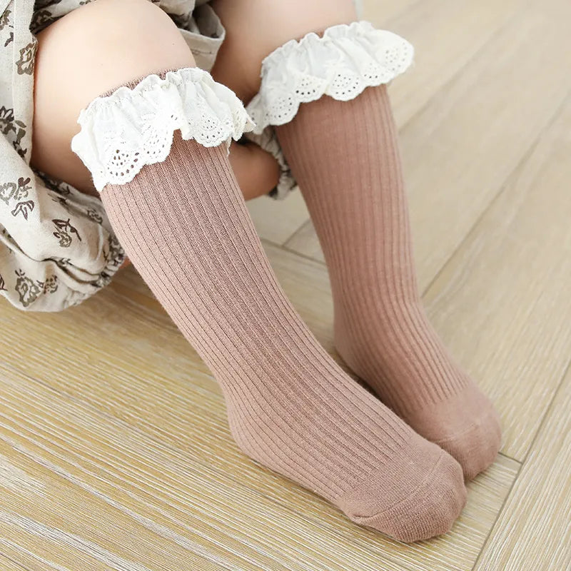 Ruffle Knee High Sock 0-3