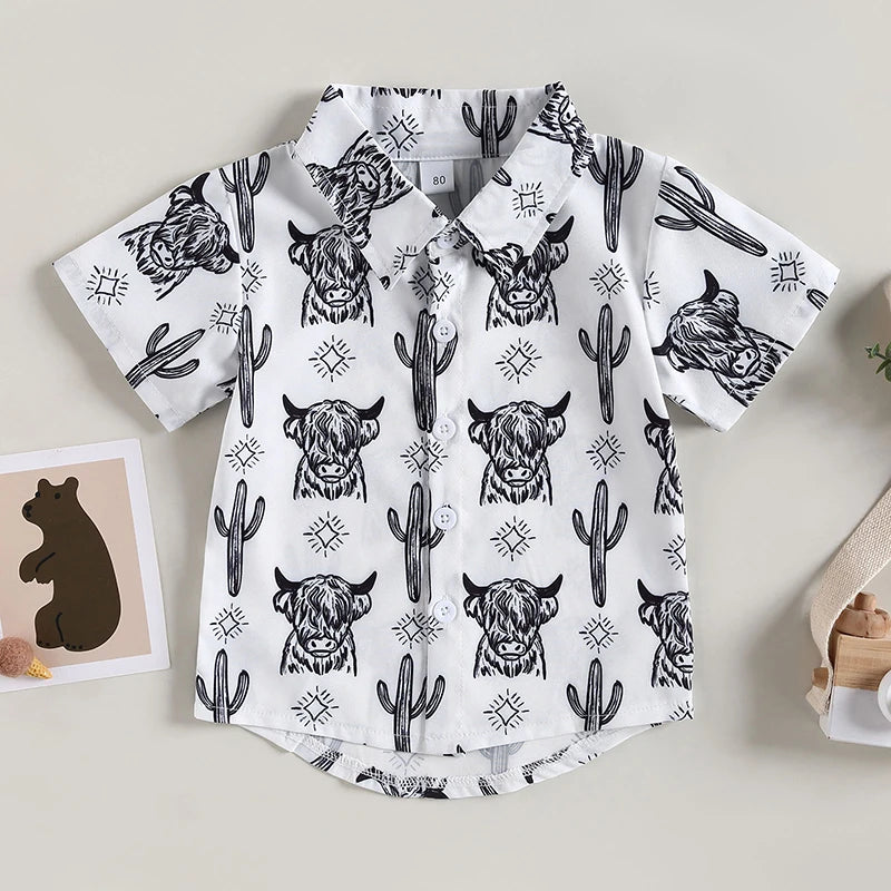 Modern Western Calico Button Down