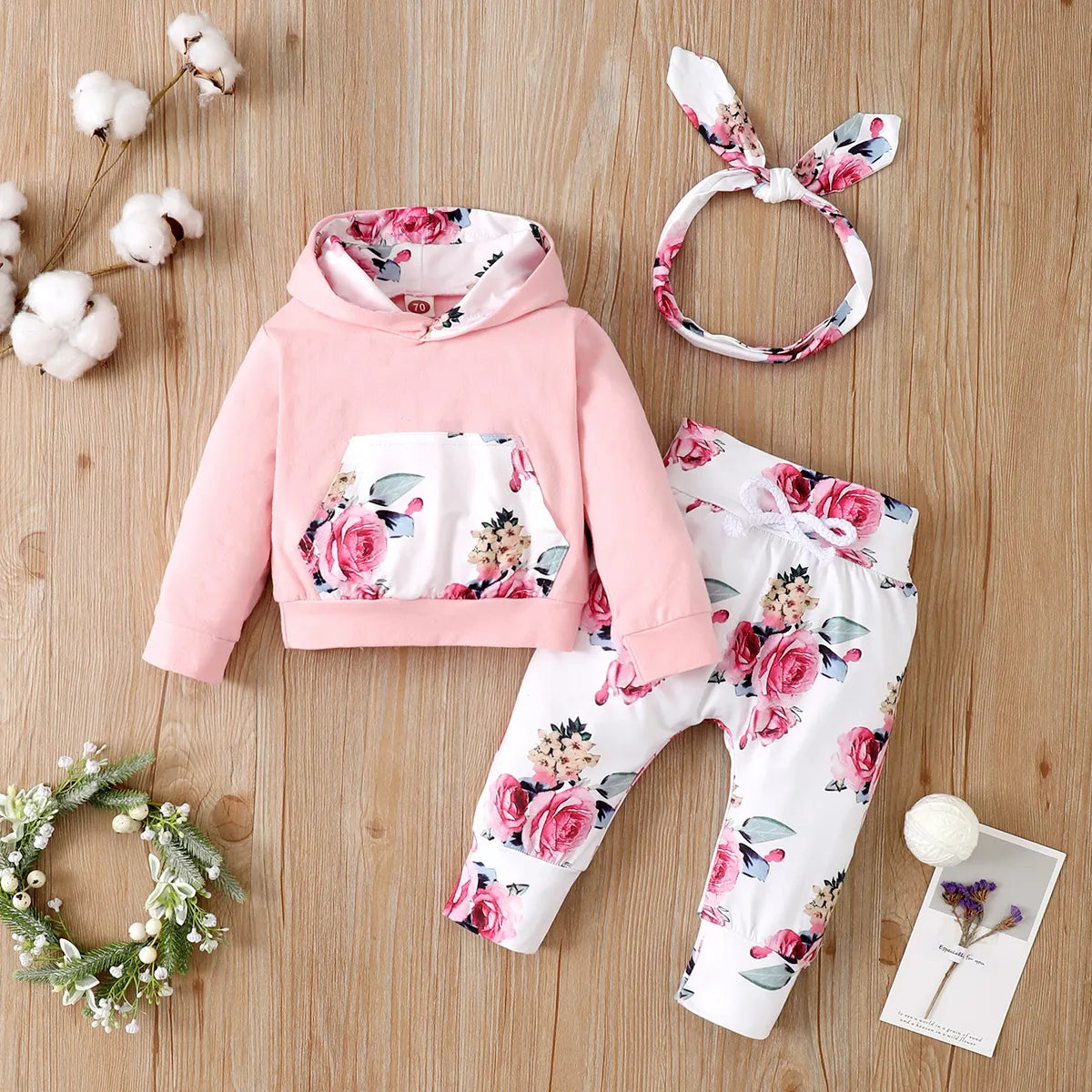 Floral Hoodie and Pants Set