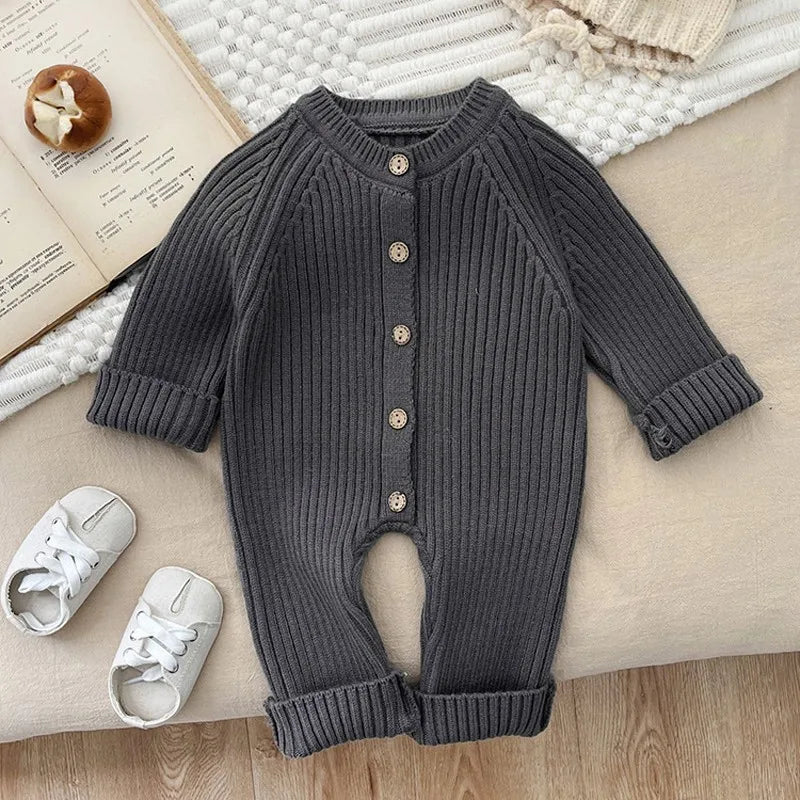 Knit Button Baby Romper