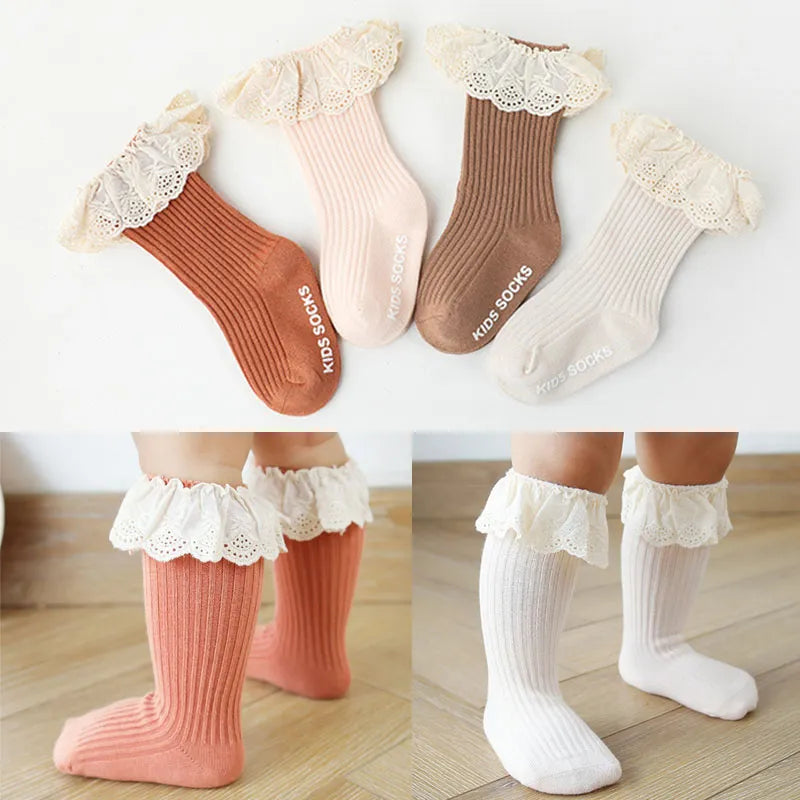 Ruffle Knee High Sock 0-3